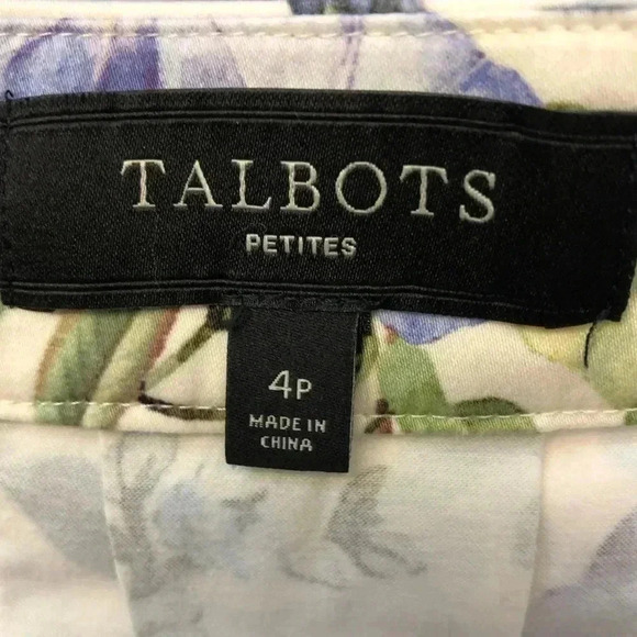 TALBOTS Floral Pleated A-Line Skirt | Size 4P - Picture 5 of 8
